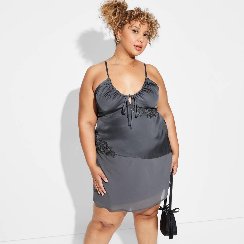 Womens Satin Mini Slip Dress - Wild Fable XXL Product Image