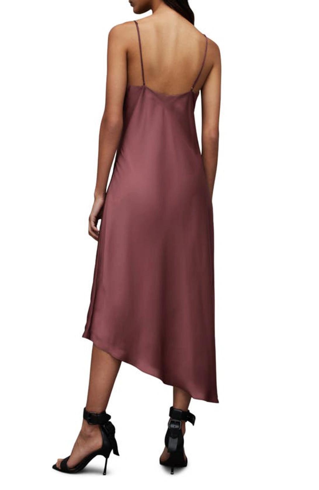 Alexia V-neck Drawstring Midi Slip Dress In Urban Mauve Purple Product Image