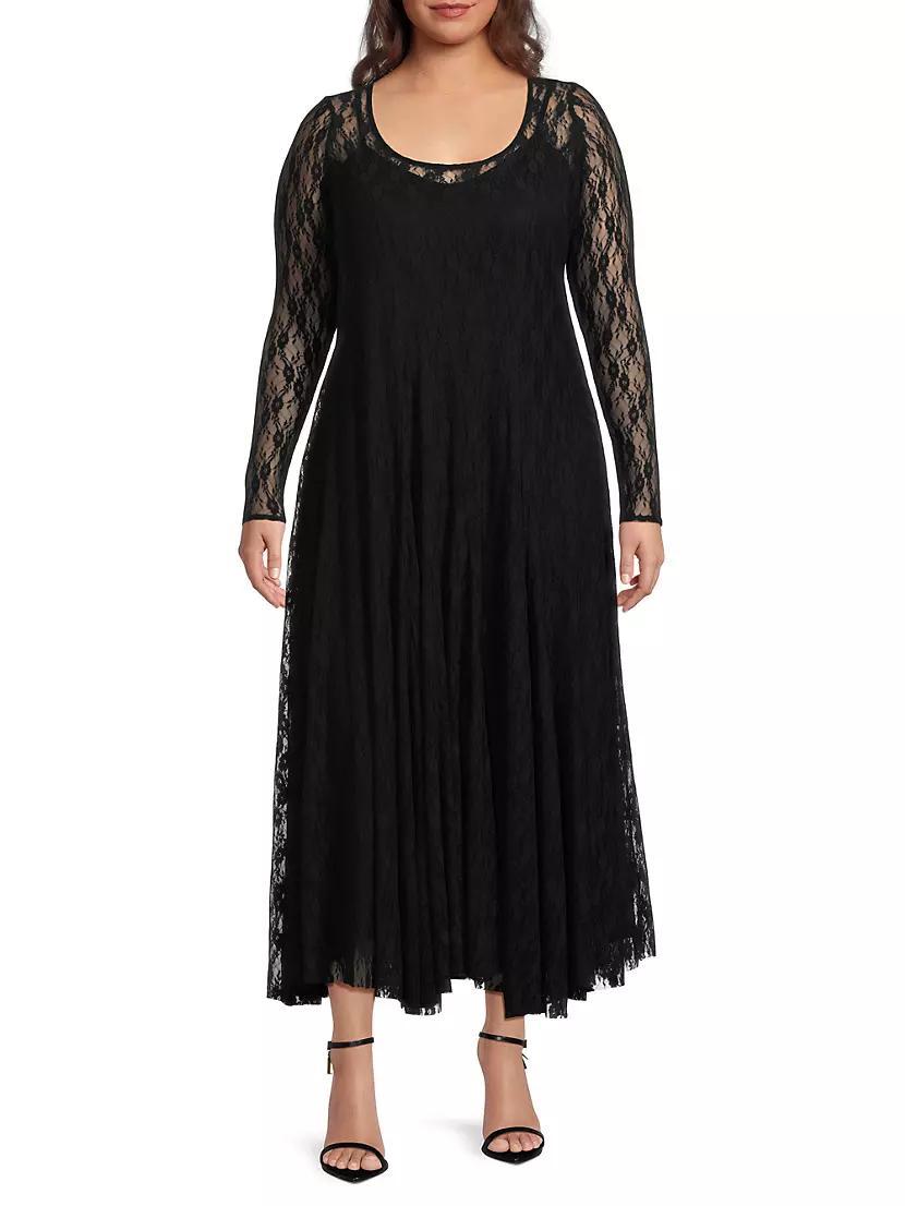 Lace Long-Sleeve Maxi Dress Product Image