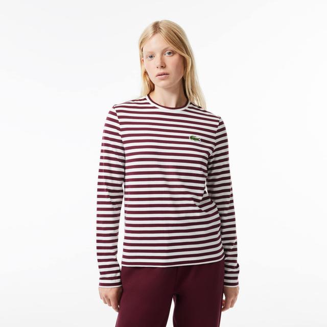 Long Sleeved Striped Cotton T-shirt Product Image