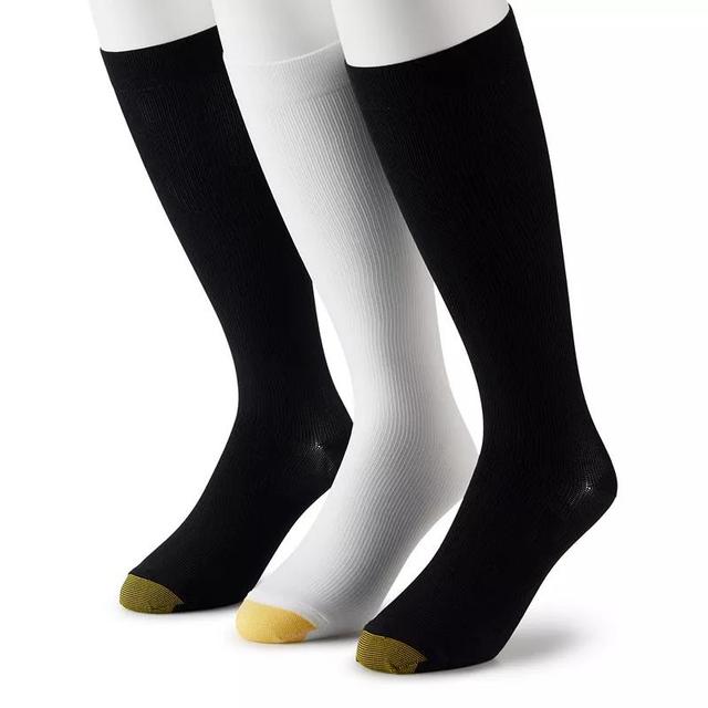 Mens GOLDTOE 3-Pack Extended Mild Compression OTC Ribbed Socks Product Image