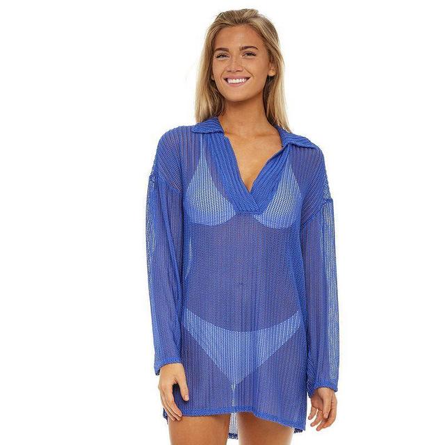 Womens Jordan Taylor Polo Collar Swim Cover-Up Tunic Product Image