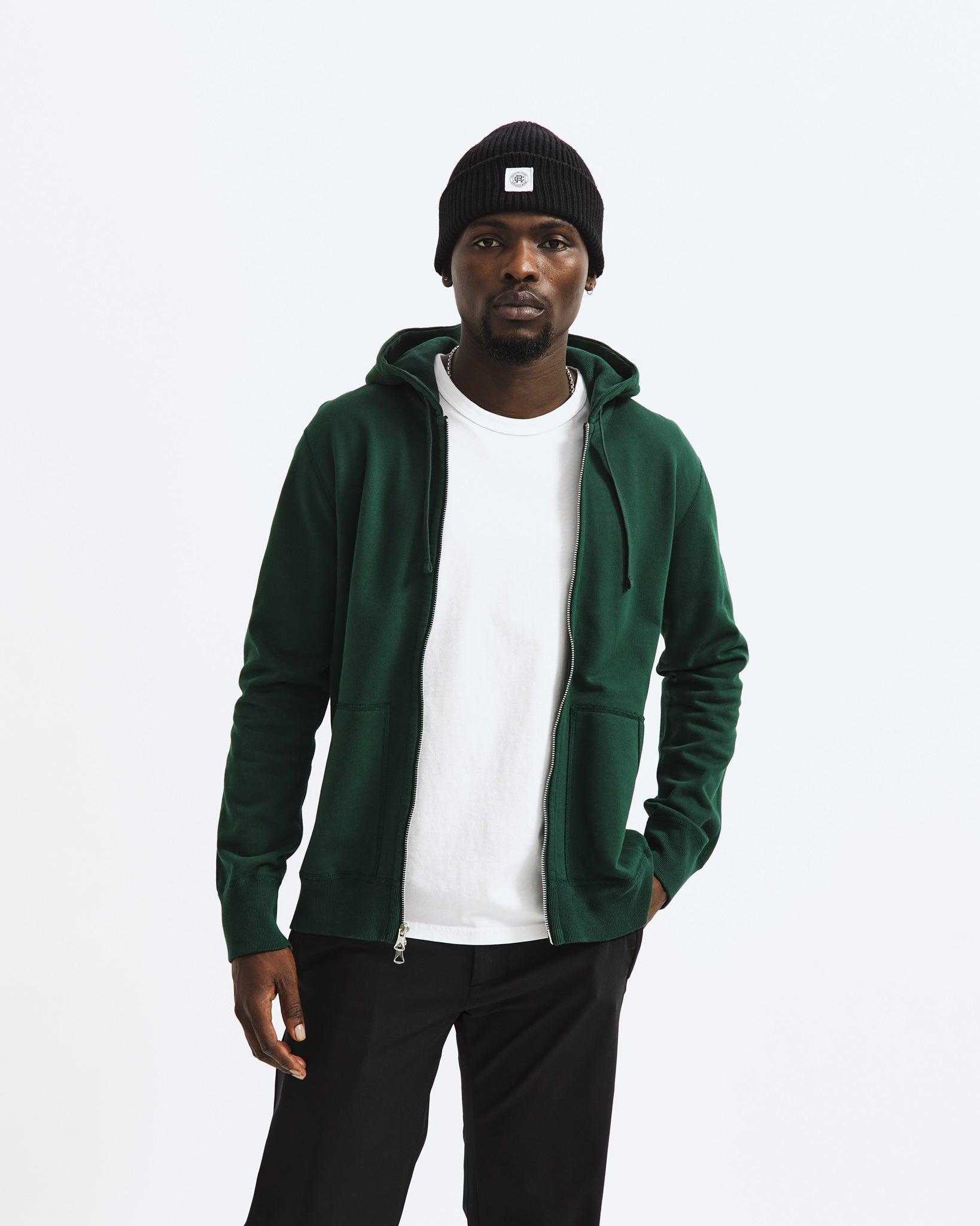 Midweight Terry Slim Zip Hoodie Male Product Image