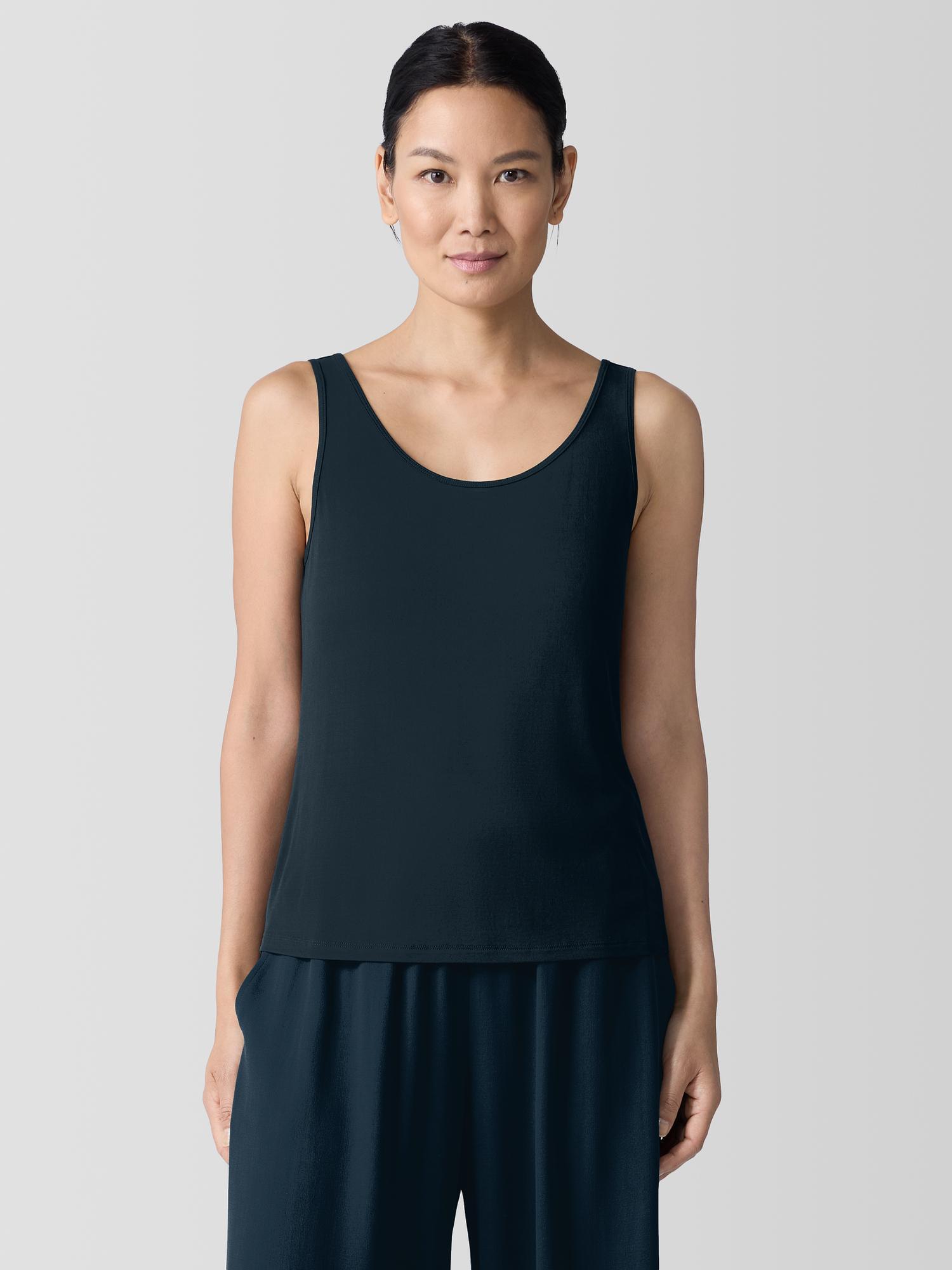 EILEEN FISHER Stretch Silk Jersey Scoop Neck Tankfemale Product Image