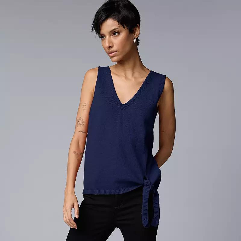 Womens Simply Vera Vera Wang Side Tie Sweater Tank Top Product Image