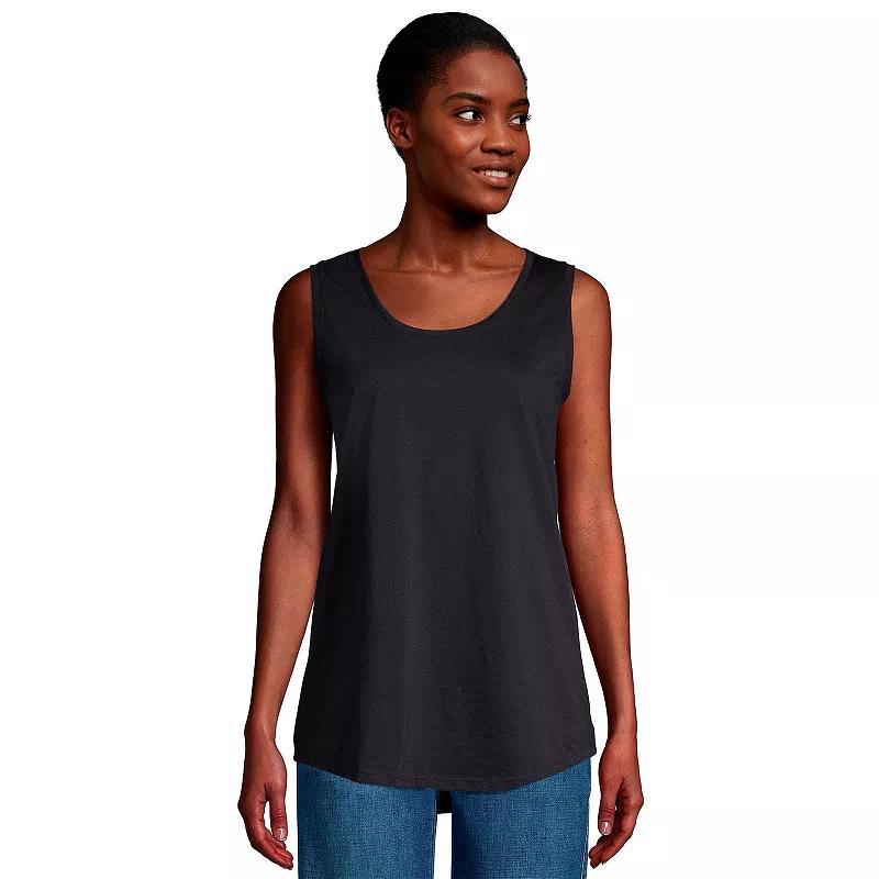 Petite Lands End Supima Cotton Scoopneck Tunic Tank Top, Womens Product Image