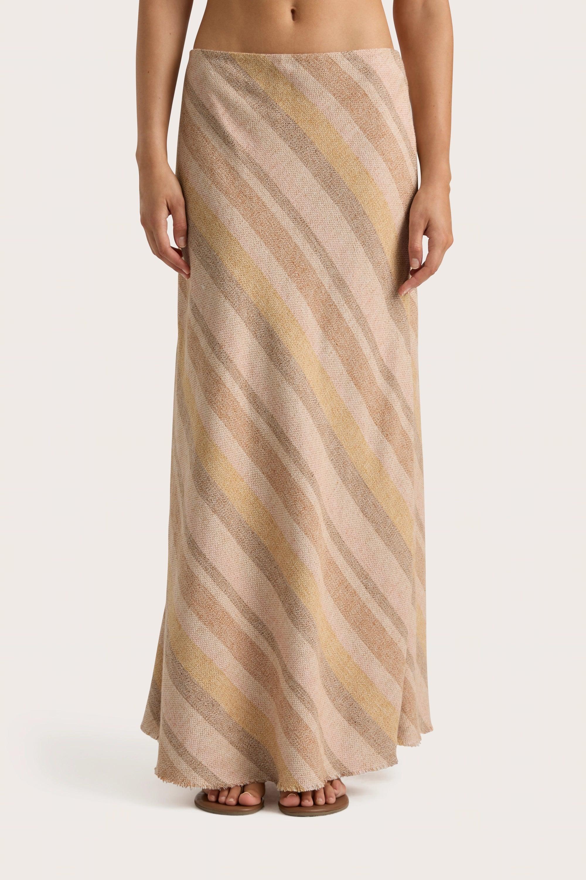 Sao Paulo Skirt Terracotta Stripe - Final Sale Product Image