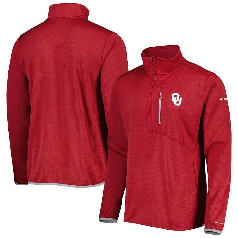 Mens Columbia Crimson Oklahoma Sooners Park View Omni-Wick Half-Zip Top Product Image