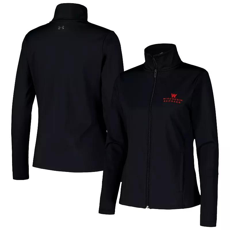 Womens Under Armour Wisconsin Badgers Sweat-Wicking Soft Motion Full-Zip Jacket Product Image