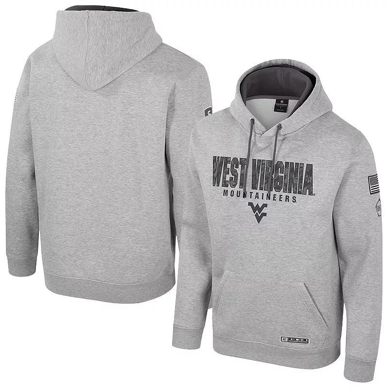 Mens Colosseum Heather Gray West Virginia Mountaineers Oorah OHT Military Appreciation Pullover Hoodie product image