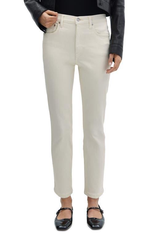 MANGO - Waxed slim crop jeans ecruWomen Product Image