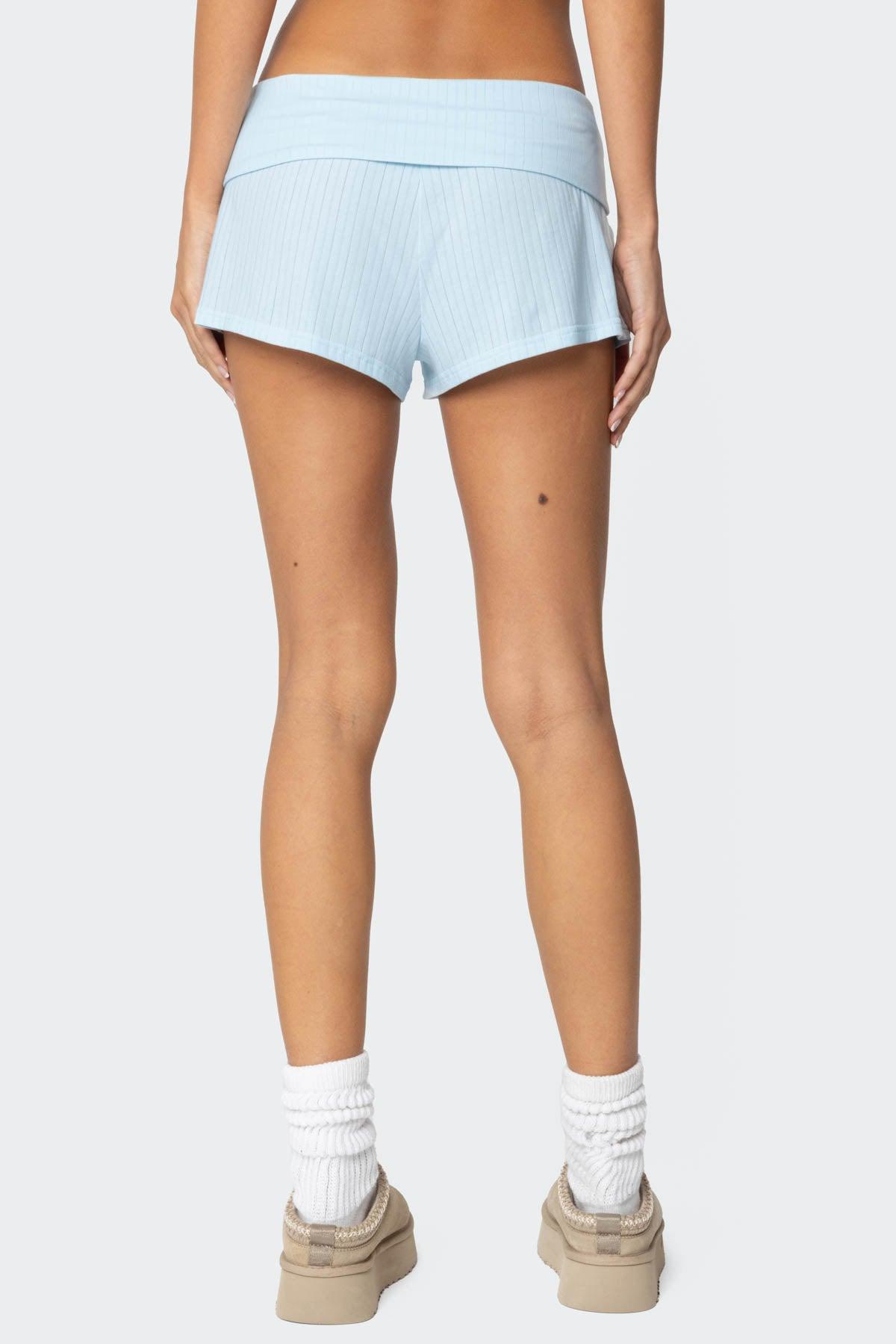 Lucilla Fold Over Ribbed Shorts Product Image