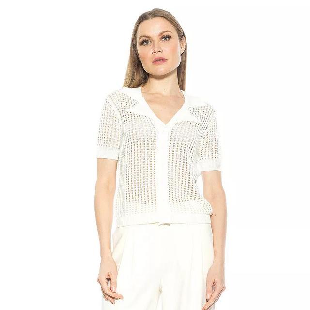 Womens ALEXIA ADMOR Josi Crochet Button Down Top Product Image