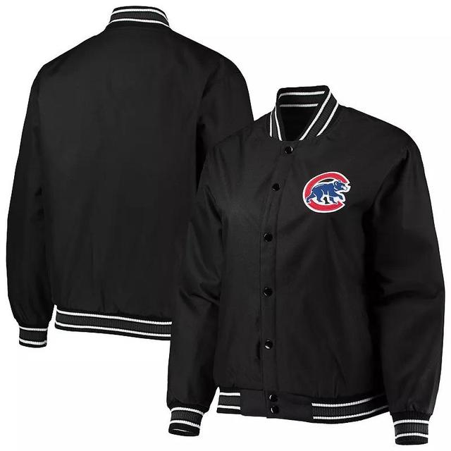 Womens JH Design Chicago Cubs Plus Size Poly Twill Full-Snap Jacket Product Image