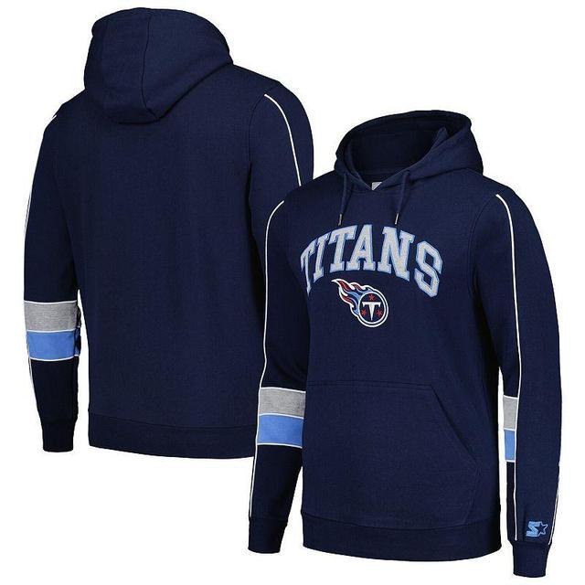 Mens Starter Navy Chicago Bears Captain Pullover Hoodie Product Image