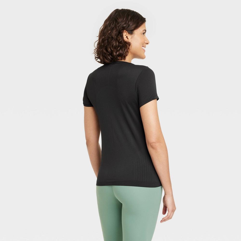 Womens Seamless Short Sleeve Shirt - All In Motion Black XS Product Image