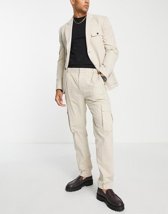 Topman utility smart cargo suit pants Product Image