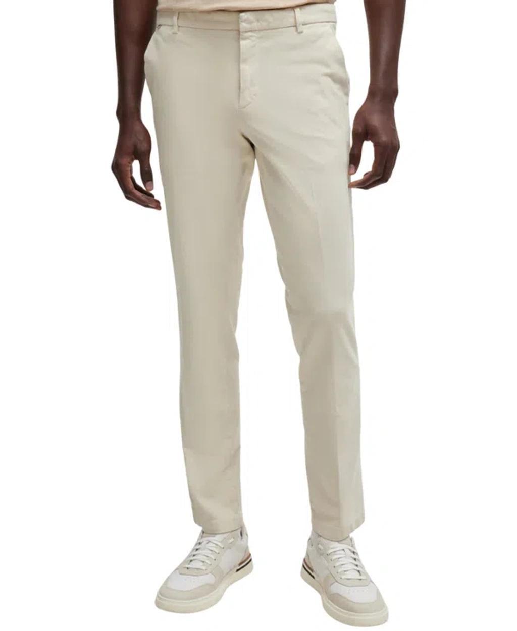 Boss By  Men's Stretch Cotton Slim-fit Regular-rise Chinos In Open White Product Image