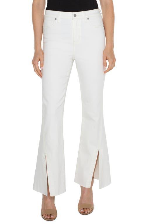 Liverpool Los Angeles Hannah High Rise Flare with Twisted Seam Slit Stretch Denim White) Women's Jeans Product Image