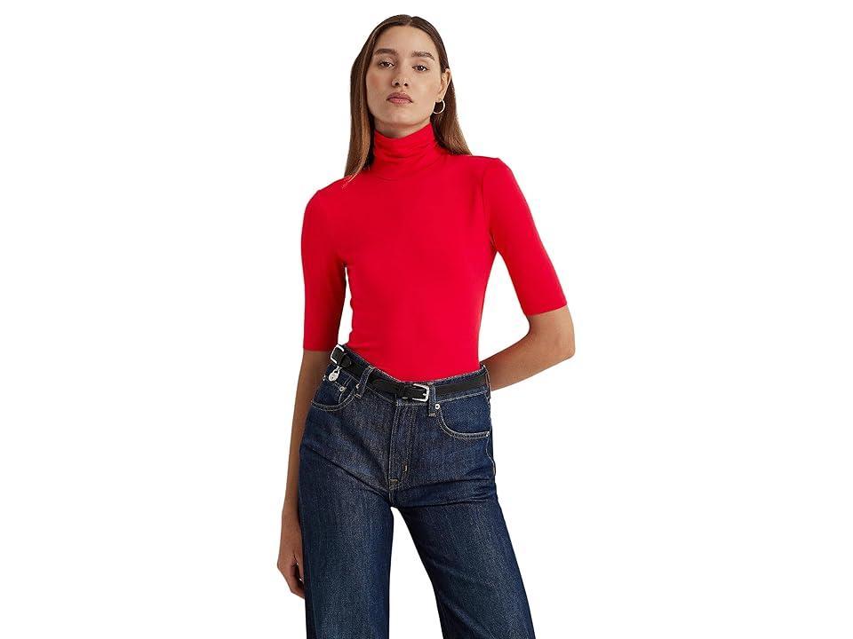 LAUREN Ralph Lauren Stretch Jersey Turtleneck (Martin ) Women's Clothing Product Image