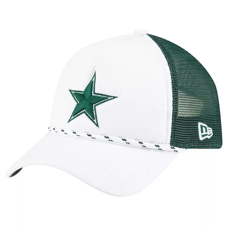 Mens New Era /Green Dallas Cowboys Court Sport Foam Front A-Frame 9FORTY Adjustable Trucker Hat Product Image