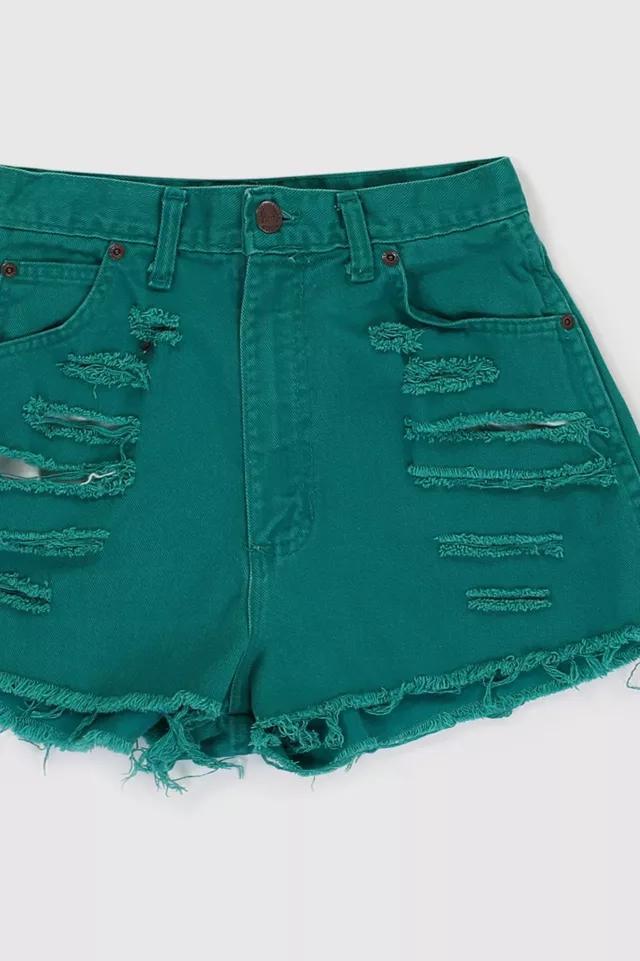 Vintage 90s Green Distressed High Rise Shorts Product Image