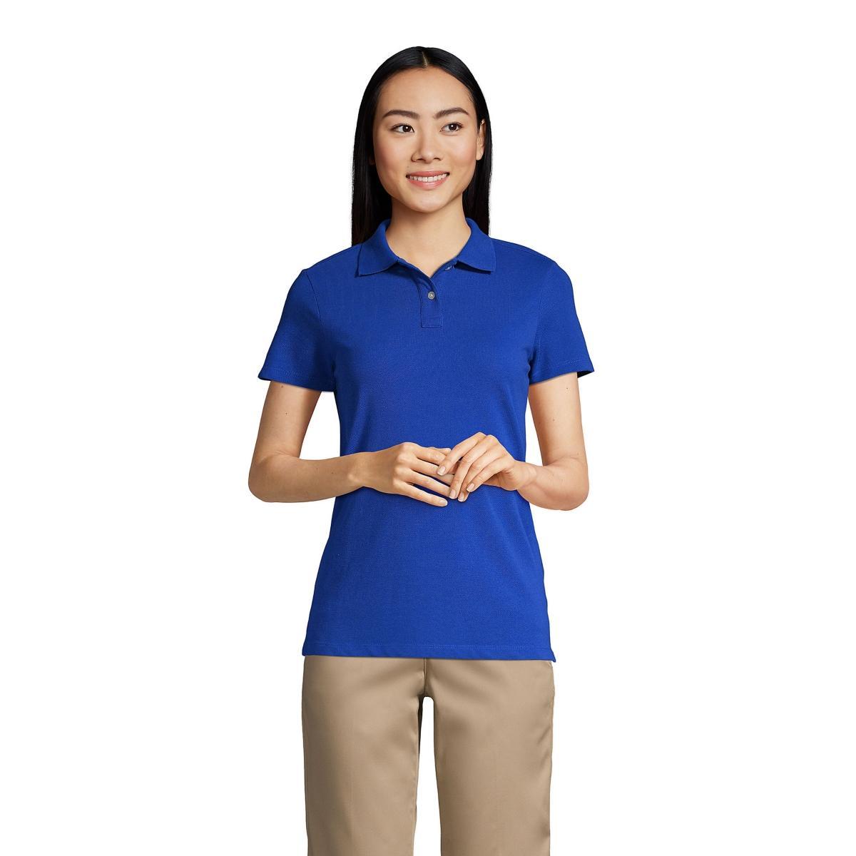 Womens Lands End School Uniform Short Sleeve Mesh Polo Shirt Product Image