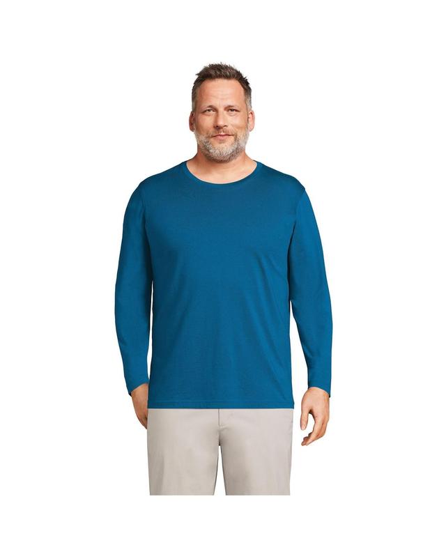 Big & Tall Lands End Classic-Fit Supima Tee, Mens Baltic Blue Product Image