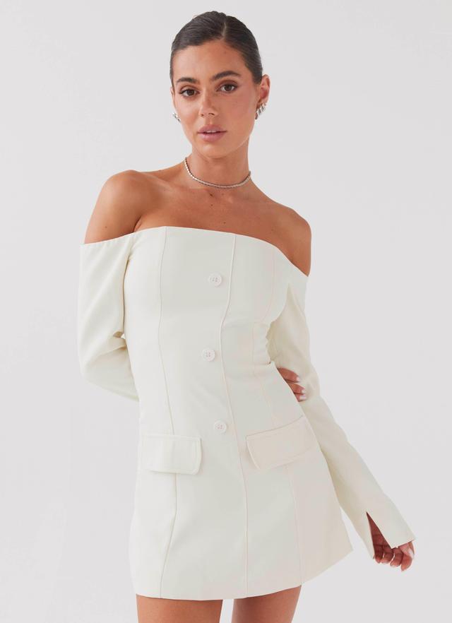 Dominique Blazer Mini Dress - Ivory Product Image