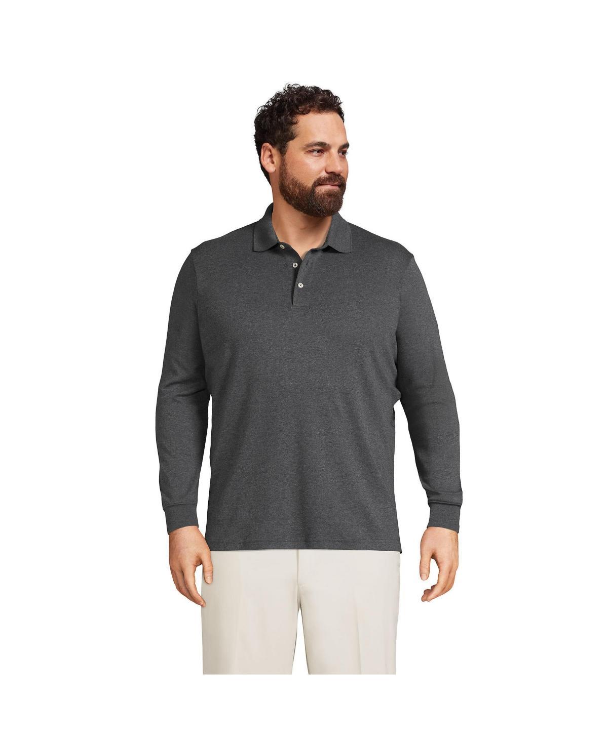 Lands End Mens Long Sleeve Cotton Supima Polo Shirt Product Image