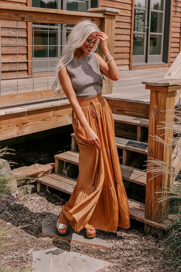 Caught Crushing High Waist Pants In Camel Product Image