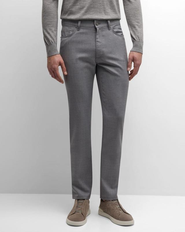 Mens Wool Straight-Leg 5-Pocket Pants Product Image