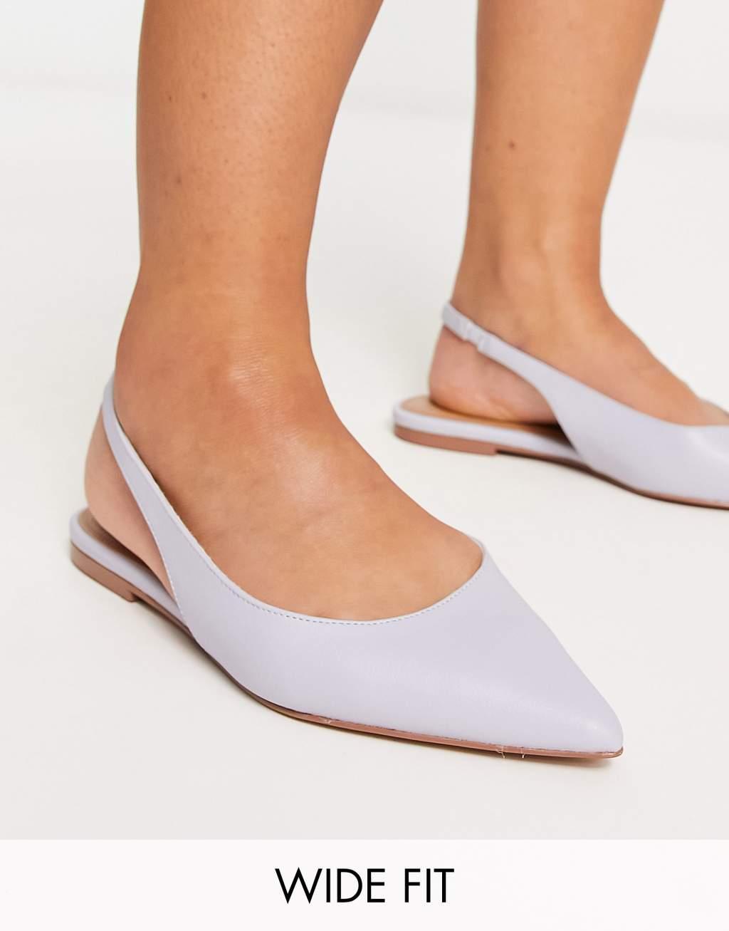 ASOS DESIGN Wide Fit Lala slingback ballet flats Product Image