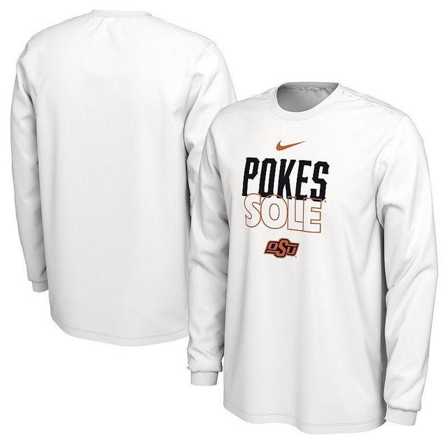 Mens Nike White Oklahoma State Cowboys On Court Long Sleeve T-shirt Product Image