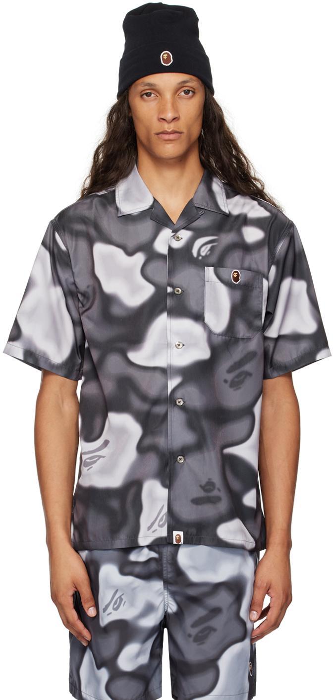 Black & Gray Liquid Camo One Point Shirt Product Image