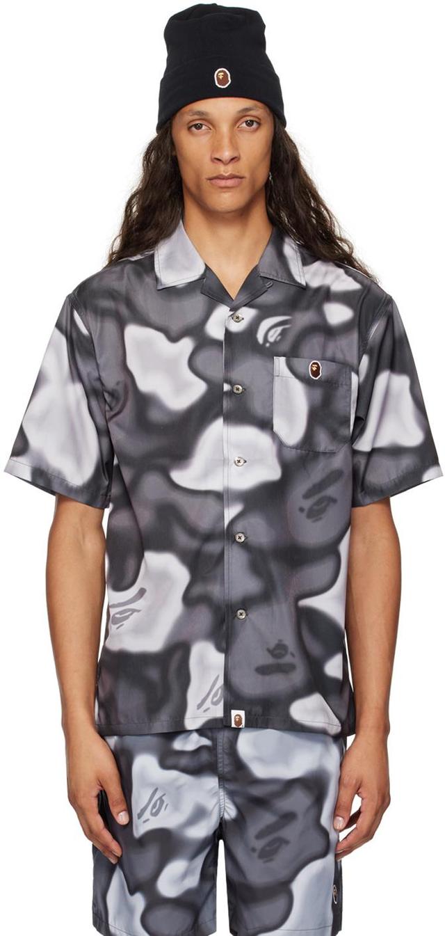 Black & Gray Liquid Camo One Point Shirt Product Image