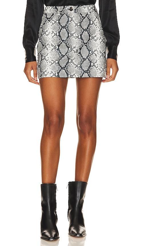 Apparis Gretchen Python Skirt in Black, White. Product Image