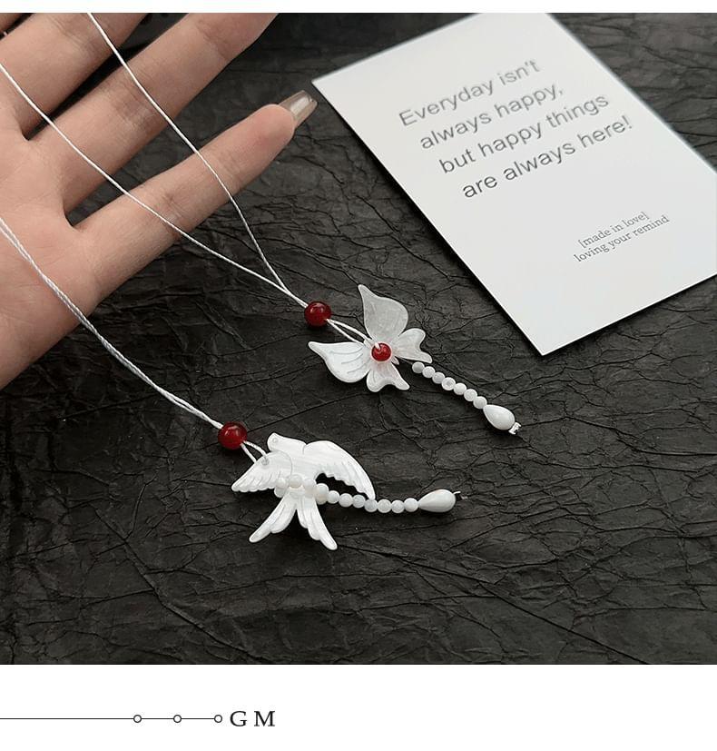 Bird / Butterfly Resin Pendant String Necklace Product Image