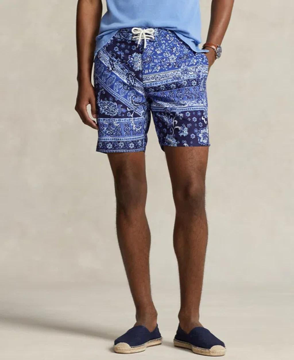 Men's Mesh-lined Swim Trunks In Classic Provencal Medallion Product Image