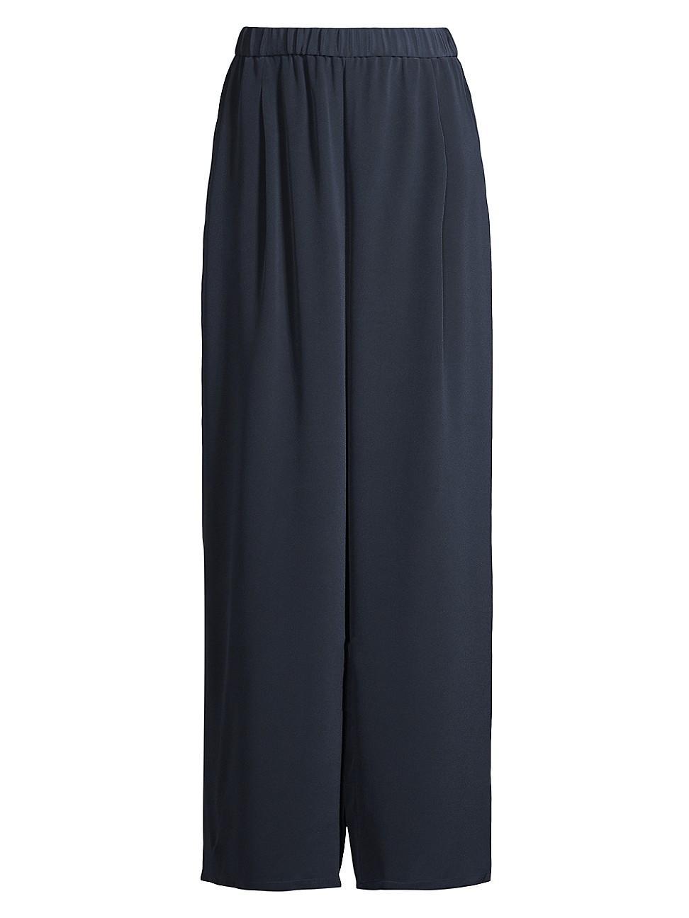 Womens High-Rise Pleated Wide Pants Product Image