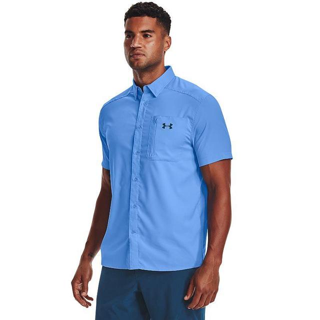 Mens Under Armour UPF 30 Drift Tide 2.0 Fitted Performance Short Sleeve Button-Down Shirt Product Image