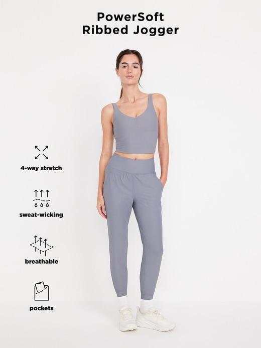 High-Waisted PowerSoft Rib 7/8 Joggers Product Image