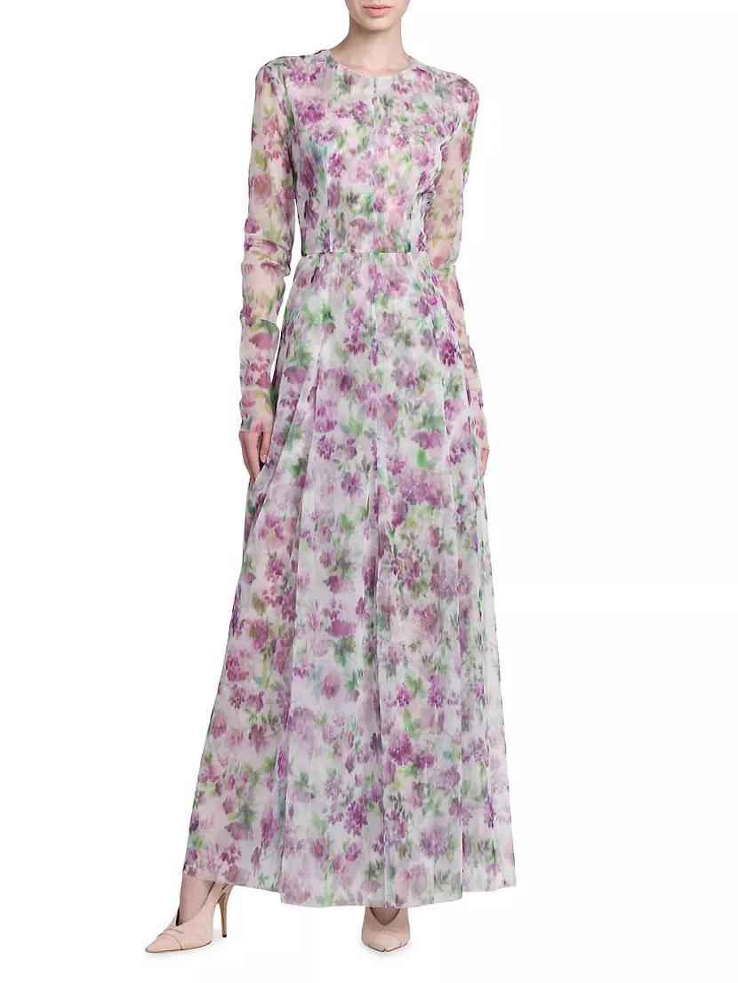 Womens Floral Tulle Maxi Dress Product Image