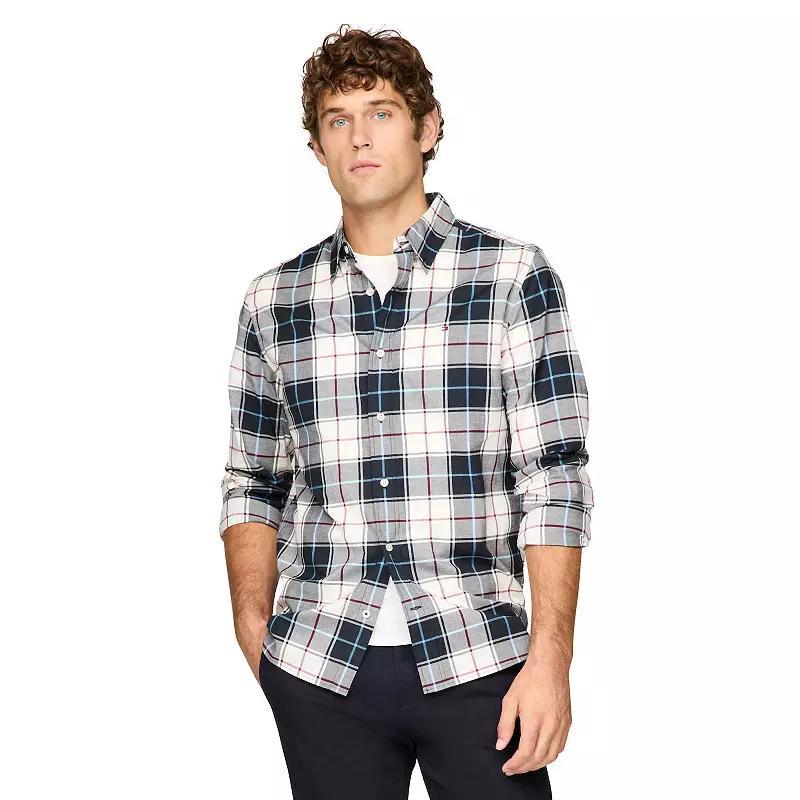 Mens Tommy Hilfiger Stretch Poplin Woven Button-Down Shirt Product Image