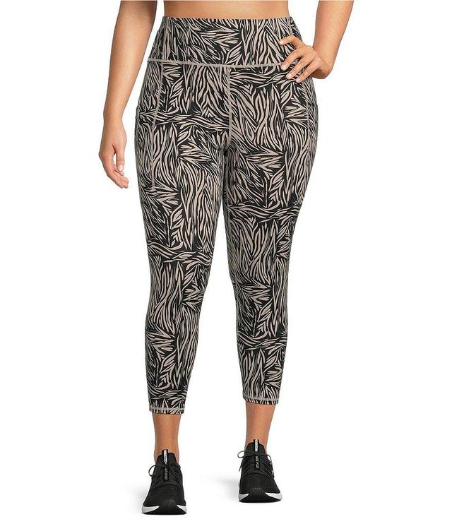 Kinesis Plus Size Toffee Swirl Print High Rise 7/8 Leggings Product Image