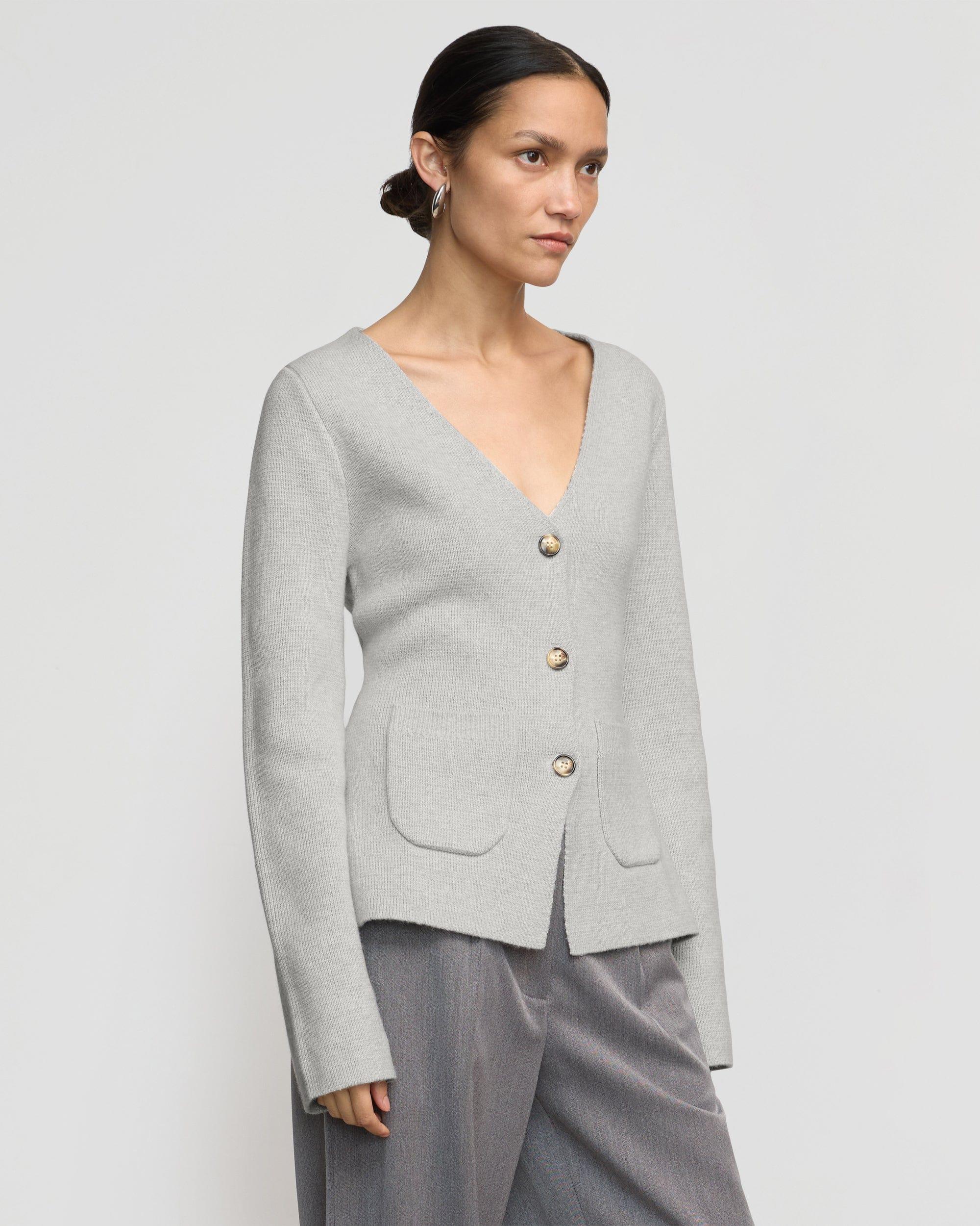 Maeve Organic Cotton-Wool V-Neck Cardigan Product Image