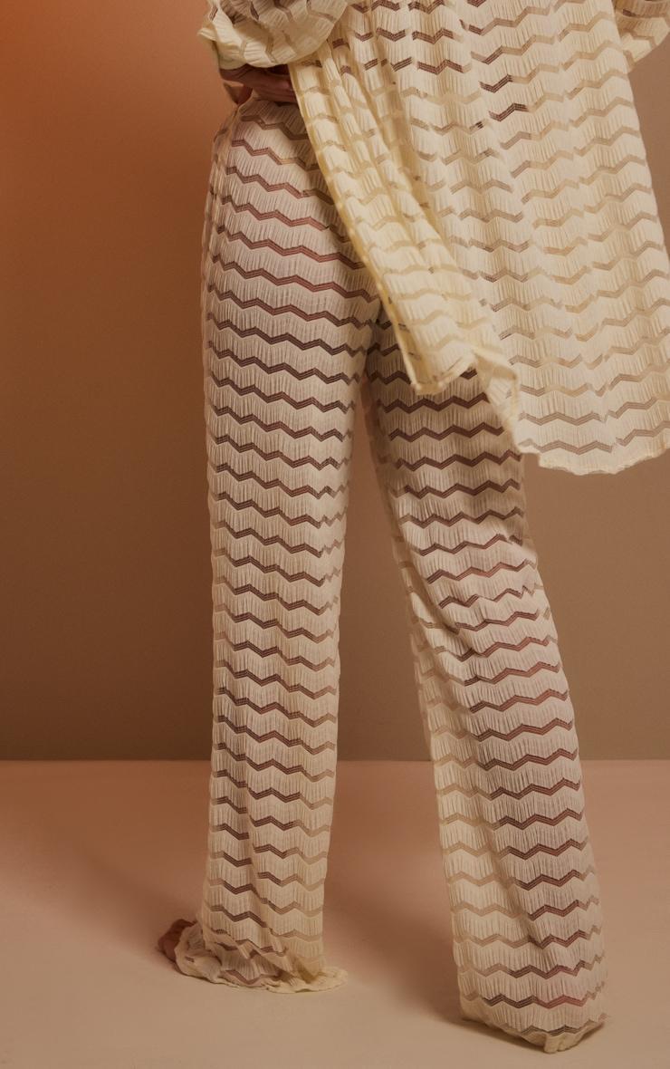 Cream Textured Oversized Beach Pants Product Image