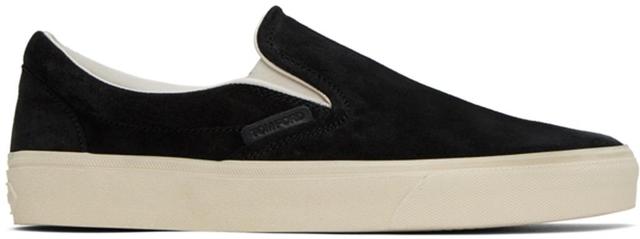 Suede Slip-on Sneakers In Black Product Image