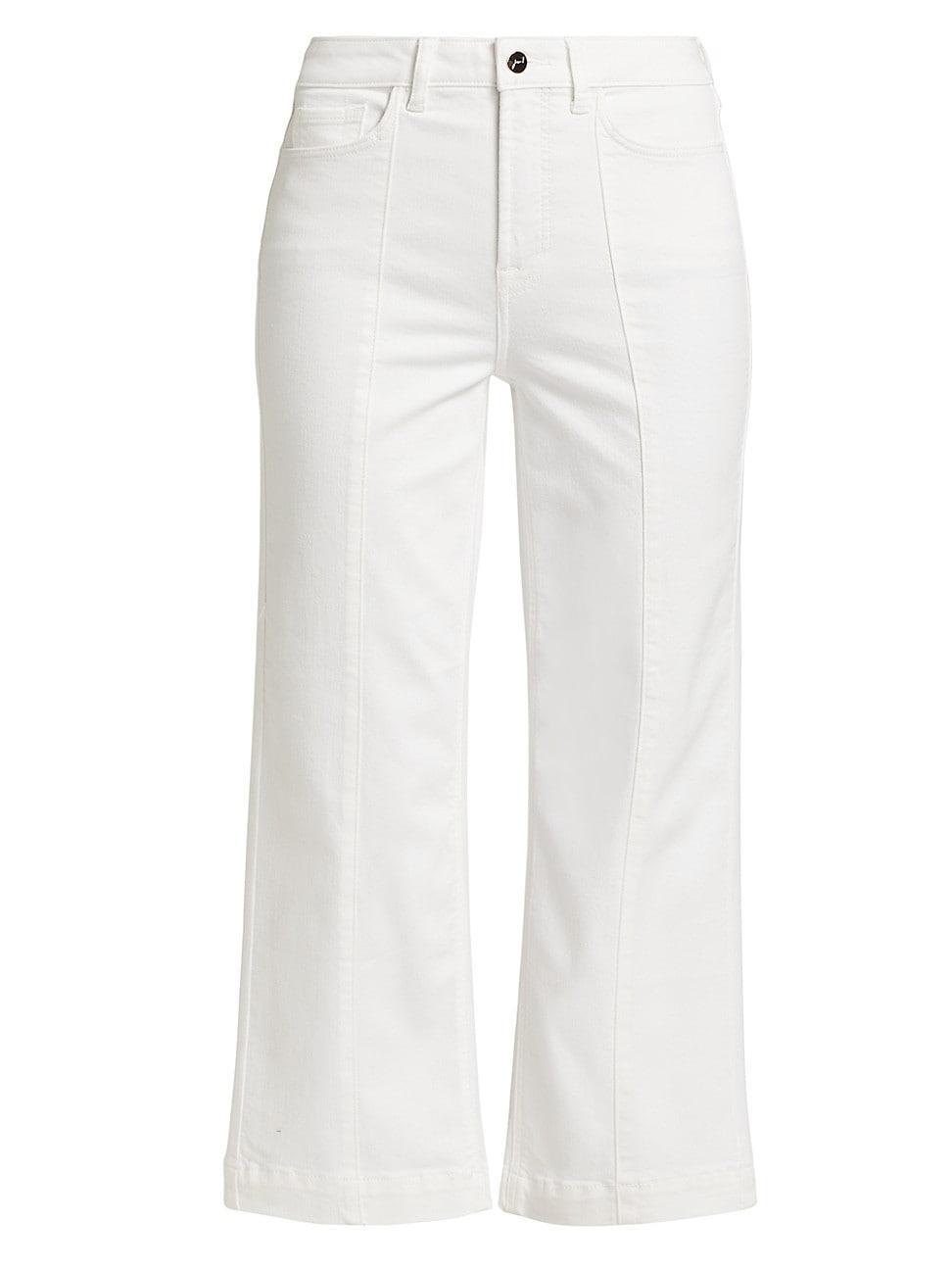 Womens High-Rise Stretch Wide-Leg Crop Jeans Product Image