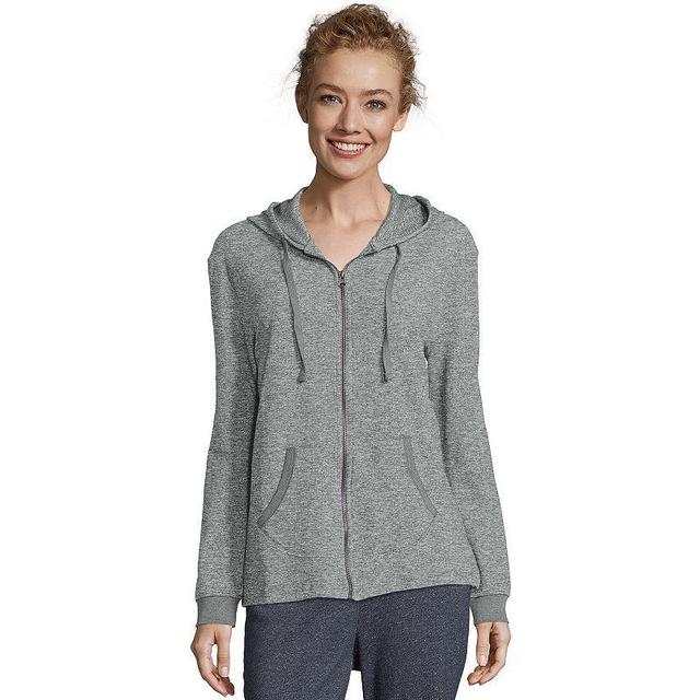 Womens Hanes French Terry Zip-Up Hoodie Blue Space Product Image